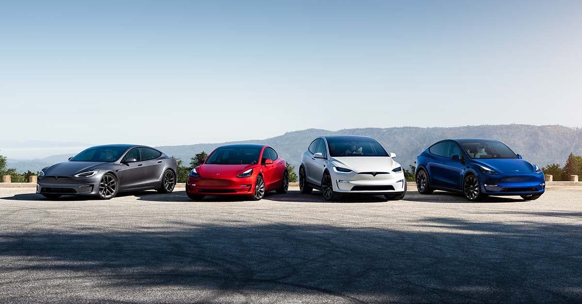 Image of Tesla rental & EV hire car fleet